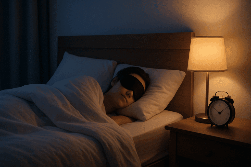 How to Stop Eating at Night: Expert-Backed Strategies to Curb Late Night Cravings and Improve Your Health Naturally 5 Peaceful bedroom scene with a person sleeping at 10 p.m. in soft lighting, promoting good sleep hygiene as a strategy for how to stop eating at night