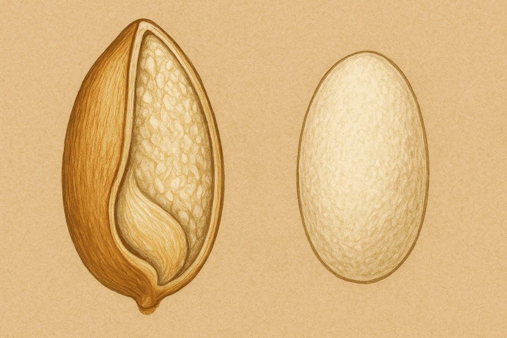 Cross-section of whole grain kernel beside refined grain showing bran, germ, and endosperm layers, illustrating why is whole grain bread good for you