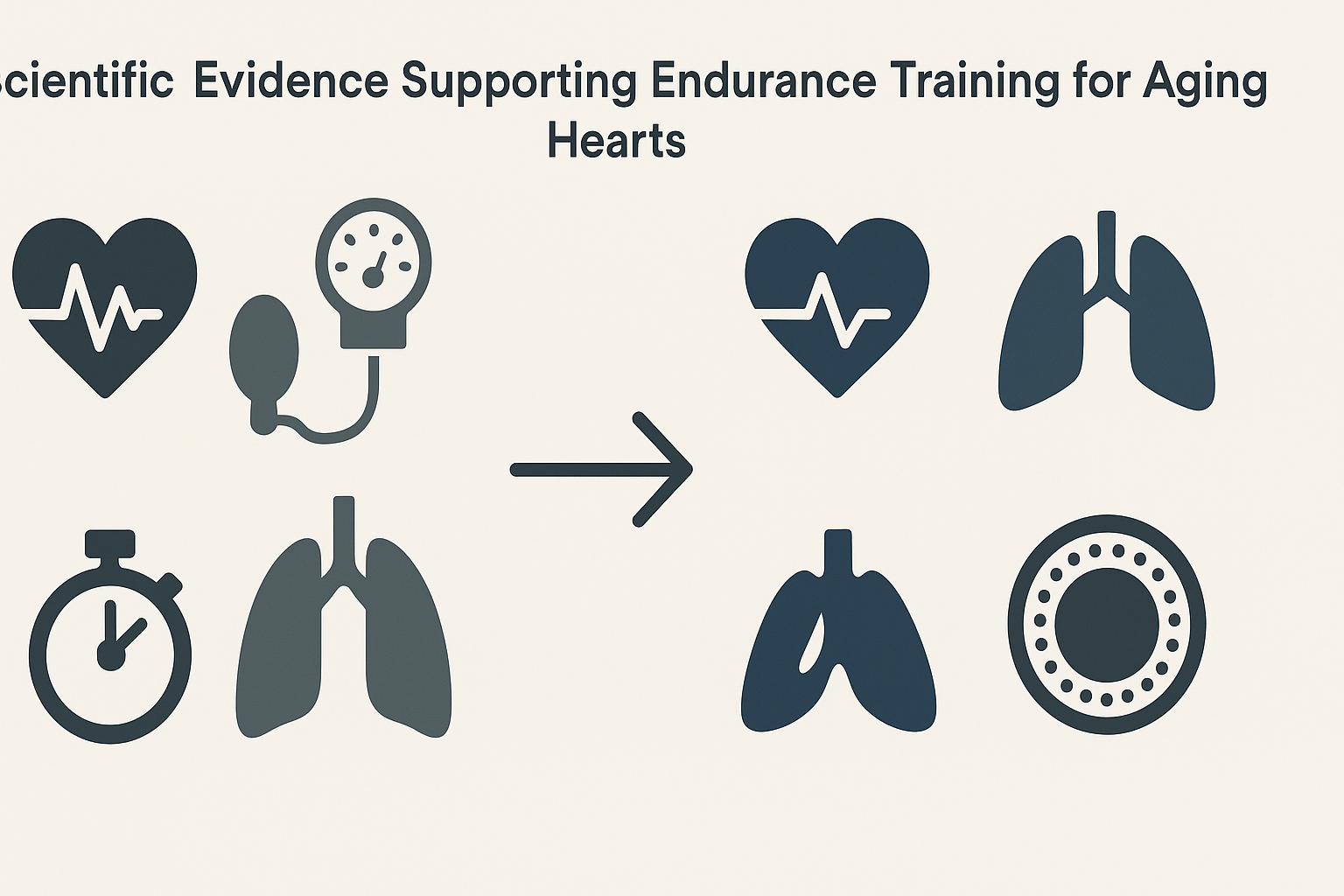 Title: New Strategies to Protect Your Aging Heart: How Endurance Training May Reduce Risk of Coronary Artery Disease with Age 5 Infographic illustrating improved heart health metrics reducing risk factors for coronary artery disease through endurance training.
