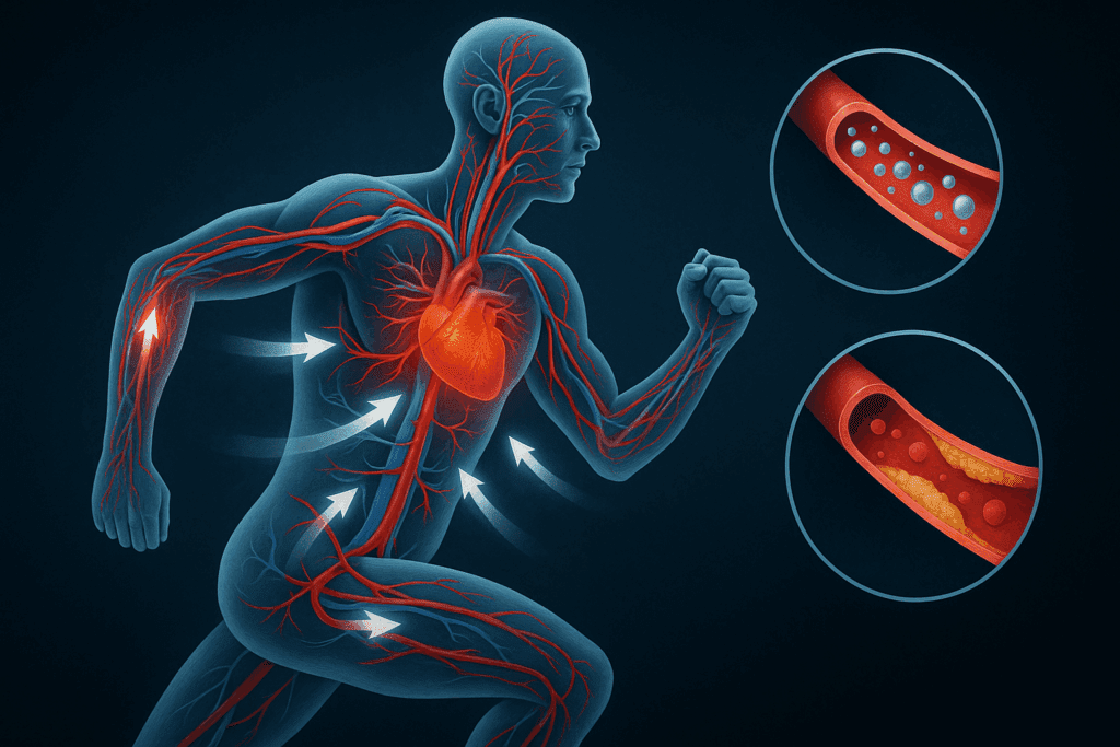Nutrition and Cardiovascular Disease: How Smart Diet Choices Can Support Endurance and Reduce Risk 1 Flat-lay of heart-healthy foods and fitness gear promoting nutrition and cardiovascular disease prevention.