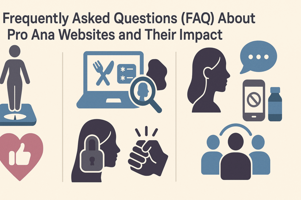 Understanding the Risks of Pro Ana Websites: How Disordered Eating Content Impacts Nutrition and Mental Wellness 6 Infographic illustrating the impact of Pro Ana Websites with symbolic icons for harmful influences, warning signs, and supportive interventions