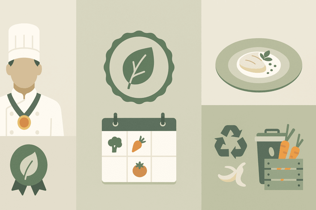 The Ultimate Guide to High-End Vegetarian Restaurants Near You: Discover Healthy, Plant-Based Dining Within 5 Miles 7 Minimalist infographic showing chef accolades, organic certification, seasonal menus, elegant plating, and sustainable practices—hallmarks of high-end vegetarian restaurants near you.