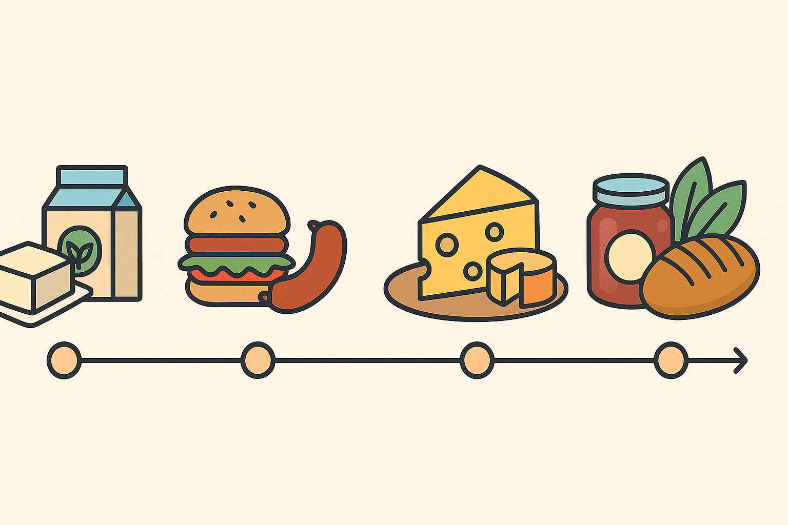 The Ultimate Guide to Finding the Best Vegan Food Products and Plant-Based Essentials for a Healthier Lifestyle 5 Timeline infographic showing the evolution of vegan food products from tofu and soy milk to plant-based meats, vegan cheeses, and artisanal foods.