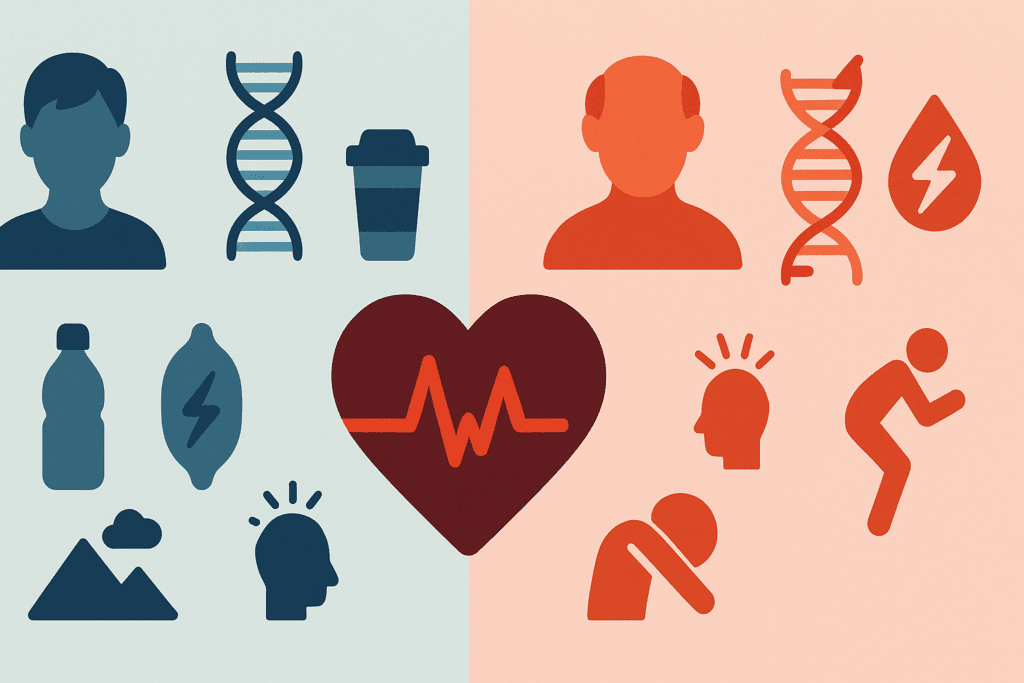 Infographic comparing heart attack risk factors during exercise, illustrating the question: Can you damage your heart by exercising too hard