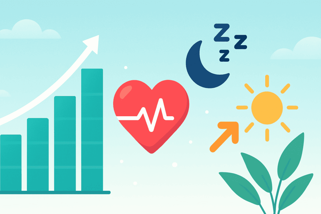 How to Improve Cardio Fast: Science-Backed Strategies to Boost Endurance and Stamina in Just 4 Weeks 7 Infographic showing how to improve cardio fast with symbols of rising endurance, heart health, better sleep, and energy recovery