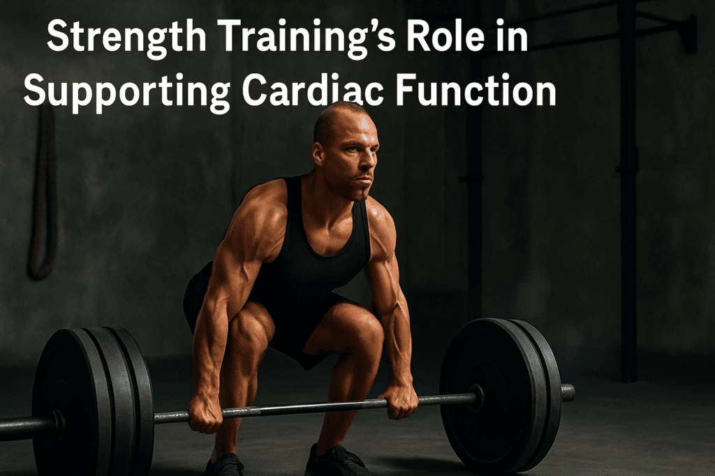 Man performing barbell deadlift in gym, demonstrating strength training as a method on how to increase cardiac output