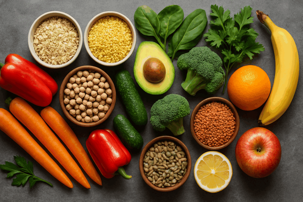 The Ultimate Guide to Plant-Based Restaurants Near You: Discover Top Vegan Spots, Salads, and Takeout Within 5 Miles 7 Colorful whole-food ingredients—grains, legumes, fruits, vegetables, seeds, and herbs—artistically arranged to reflect the fresh, health-conscious appeal of high-end vegetarian restaurants near you.